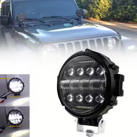 7inch Round LED Work Light 7'' High-Brightness Off-Road Roof Spot Light for Truck Pickup For SUV ATV