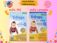 (có bill nhập) Vitamin D3 Baby Ddrops Mỹ cho bé 0-12 tuổi