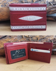 2 Fold Wallet Burgundy Diamond Stingray