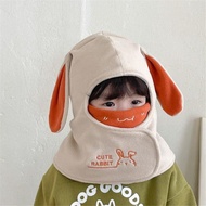 寶寶帽子冬季耳朵造型口罩一體毛絨帽男女嬰兒童秋冬保暖防風帽子