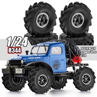 RS 4pcs RC 1/24 Crawler Tire Remote Control Model Car for FMS FCX24 Wagon/Lemur/D90/D110 Tires R344
