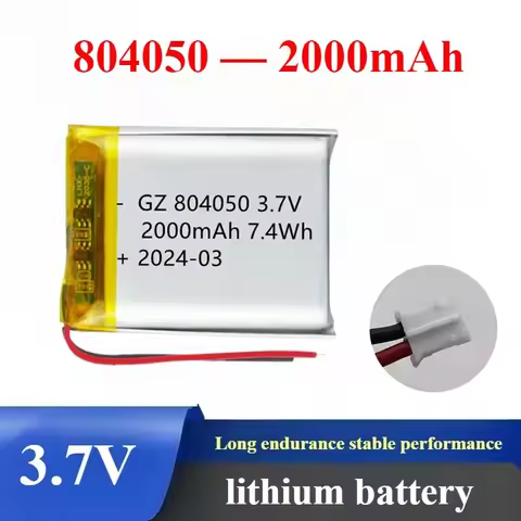 804050 2000mAh Battery 3.7V Li-Polymer Lithium Ion Batteries for Massager Medical Equipment Car Air 