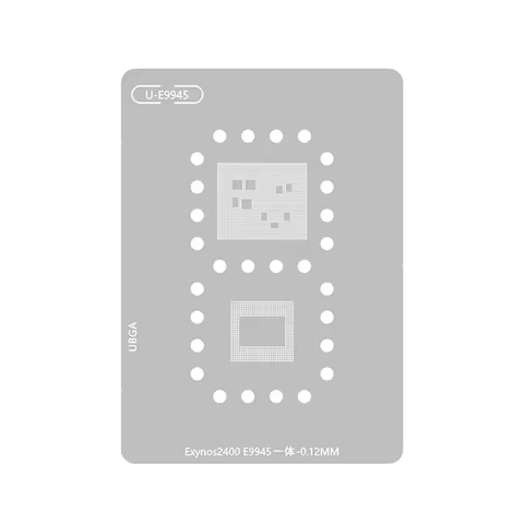 AMAOE Exynos2400 E9945 Integrated BGA Reballing Stencil 0.12mm Heat Dissipation Planting Tin Steel M