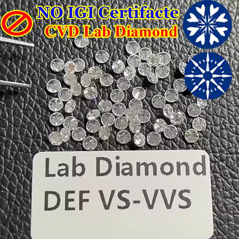 CVD Lab Grown DEF VS CVD Round Pear Emerald Radiant Oval Diamond Gemstone Super White DIY Fine Didam