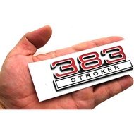 2pcs 383 Stroker 6.2 Liter Engine Emblems Badge 3D Decals Stickers Cars Trucks (Chrome Red) NXK6