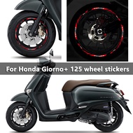 For Honda Giorno+ 125 Motorcycle Wheel Rim Stickers Reflective Hub Stripe Tape Moto Accessories Deca