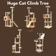 Premium Large Cat Tree House Wood Cat Condo Bed Scratcher House Cat Tower Hammock Cat Climbing Cat Scratcher House