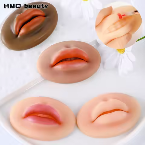 1/3/5pcs Soft Silicone 3D Lips Practice Silicone Skin Reusable Training Skin For Beginner Training T