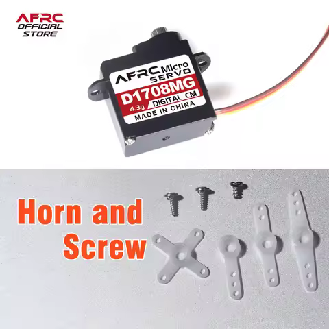 AFRC 4PCS D1708MG 4.3g Metal Gear Micro Digital Servo JST1.5 and JR Connector For RC mini cars and a