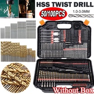 Duty Heavy Ditur 100/50pcs Titanium Coated HSS High Speed Steel Drill Bit Set Tool
