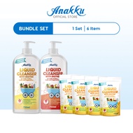Anakku Liquid Cleanser Enzyme Apple 750ml + Peach 750ml + Peach 100ml x4 Pencuci Sabun Cuci Botol Su