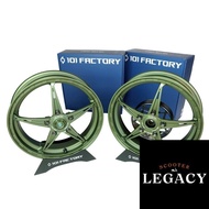 1O1 Factory P145 Military Green Front & Rear Vespa Sprint Prima Rims