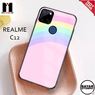 REALME C12 Case - REALME C12 Fashion Case Latest 2022 MI.CASE [RAINBOW] Soft Case Glass REALME C12 -