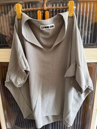 LA MINE DOR 灰色蝙蝠袖上衣