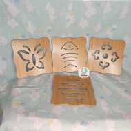 PLATE BAMBOO HEAT PAD OR HEAT POT PATTERNED HEAT PAD/