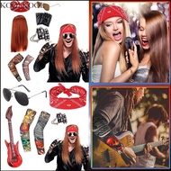 KOOK Halloween 80s 90s Disco Rock Heavy Metal Costume Punk Gothic Rocker Costume Set