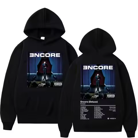 2026 Rapper Eminem Album Encore Double Sided Graphic Hoodie High Street Fashion Pullovers Men Women 