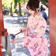 Japanese Style Kimono Women Formal Wear Improved Style Pink Poop Wear Japanese Style Yukata Photo Go