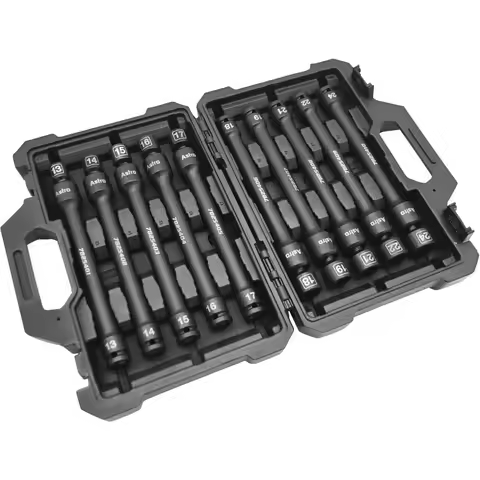 HOME.78254 10pc 1/2" Drive 6Pt Pinless Universal Torque-Saver Impact Extension Socket Set - Metric