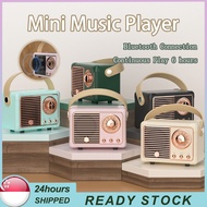 [SG SELLER]Retro Bluetooth Speaker  Classical Subwoofer  FM Radio Mini Music Player  Portable Classical Vintage Audio Ca