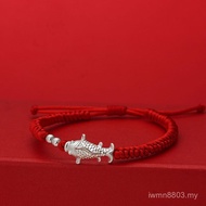 3D Men Women Style Diamond Knot Sterling Silver Bracelet Transfer Bead Bracelet Live Braided Koi Fis