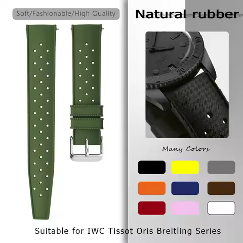 Quick Release Bubber Watch Strap for Oris Divers Sixty-Five Date Tissot T120 Breitling Silicone 19mm