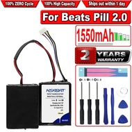 HSABAT 1550mAh J272 Battery for Beats Pill 2.0 wireless portable speaker B0513 MH812AMA-UG HYB272522