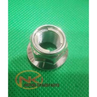Lc135 V1-V7, Y125Z Rear Nut self locking / Nut tyre (size 19)(Rxz swing arm nut)100%original yamaha not copy 95602-12200