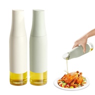 happykau Oil Bottle, Automatic Open/Close, 415ml, 2 Pack, One-Handed Soy Sauce Jug, Non-Drip Glass, Oil Container, Fashion, Contains Seasonings, Cooking Bottle, Style, Olive Oil, Soy Sauce, Vinegar, Sesame Oil, Pepper Oil (White + Green - Set of 2) [Dire
