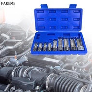 [SharprepublicefMY] 9 Pieces Universal Oxygens Sensor Sockets 3/8inch 1/2 inch Drive with Case Oxyge