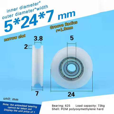 High Quality U Groove 625 Round Pulley Ball Bearing Wheel Roller For Door Windows Shower Pulleys Dra