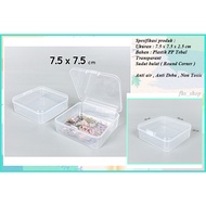 Transparent Box Multipurpose Storage Box Transparent Plastic Box 7.5 x7.5 X2.5 cm