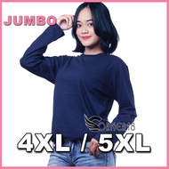 KATUN Women's Jumbo Long Sleeve T-Shirt LD 130 XXXXL 5XL Cotton Navybiru