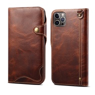 Genuine leather protective case for iPhone 12 Pro Max Mini X XR XS Max wallet cover 12Pro 12Mini ProMax shockproof casing holder with lanyard