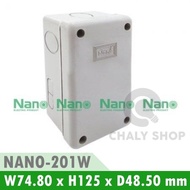 NANO Electric NANO-201W Plastic Waterproof BOX Solid Cover Size W74.80xH125xD48.50 mm (JUNCTION IP65