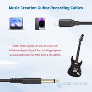 CARAMELOMA USB C to TS Cable, 1/4 Inch Plug and Play USB C to 6.35mm Cable, Compatible USB Type C Au