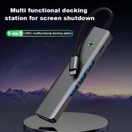 NEW 6 In 1 USB C HUB With Independent Screen On/Off Switch Type-C To HDMI Adapter Multiple USB 3.0 S