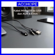 Afope Mini USB to USB and AUX 3.5mm Audio Cable 50cm - A-50