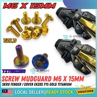 Y15 Y16 LC135 Screw Muffler Cover M6x15 Exhaust Skru Mudguard Ekor Fender Belakang End Cap Gold Tita