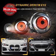 Led Dynamic Devil's Eye Lens Headlight 1.5w Car Modification Accessories Universal F2c0