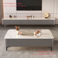TV Cabinet Tea Table Floor Simple Board Small Apartment Living Rock Coffee Table Modern Combination 