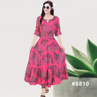 [พร้อมส่ง] ชุดเดรสผู้หญิง ชุดผู้หญิง เดรสกระโปรงยาวผญ เดรสลายมัดย้อม สีสันสวยมาก ผ้านิ่มใส่สบาย ขนาดฟรีไซส์ #8861 พร้อมส่ง
