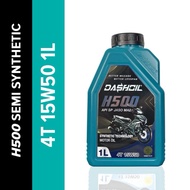 DASHOIL H500 4T 15W50 1L SEMI SYNTHETIC SP MOTORCYCLE ENGINE OIL MINYAK HITAM PELINCIR MOTOR MOTOSIK