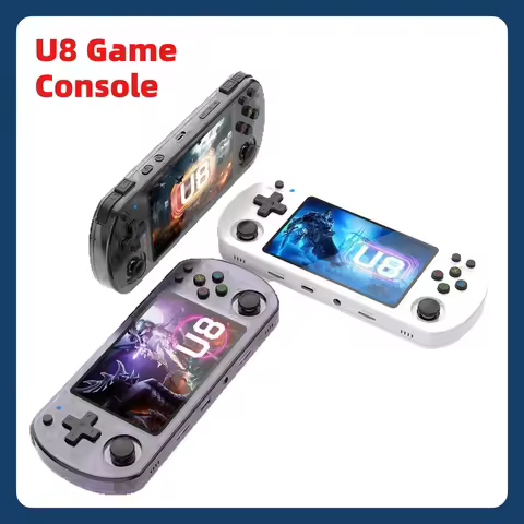 U8 Retro Handheld Game Console Linux System 4.0 Inch IPS Screen Portable Game Console 64GB 15000+ Cl