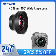 new NEEWER HD 18mm 100° Wide Angle Lens for iPhone Samsung Phone Cage Rig with 17mm Lens Adapter 0.5