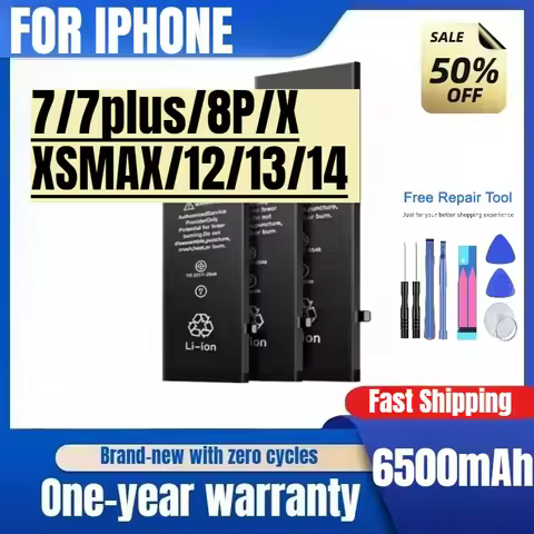 Large Capacity iPhone Battery Replacement for 7plus/8P/X/XS/XMAX/12/13/14/15 with Tools - Compatible