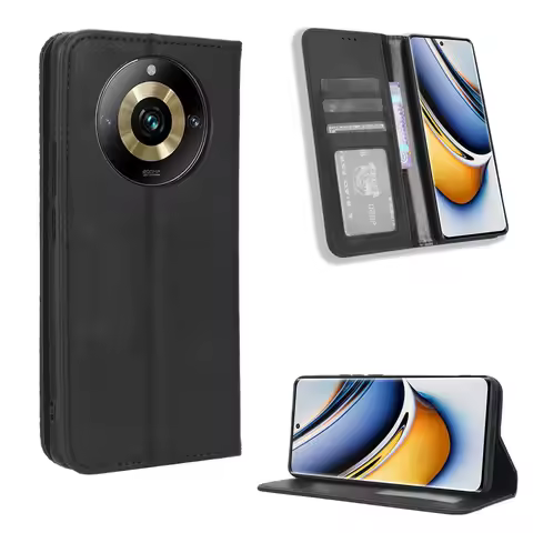 For OPPO Realme 11 Case Luxury PU Leather Wallet Magnetic Adsorption Case For Oppo Realme 11 Pro Plu