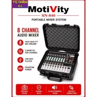 MOTIVITY SN-840 POWER MIXER 8 CHANNEL 350W X2 BOX MIXER
