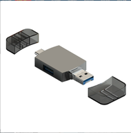 全城熱賣 - 六合一OTG讀卡器HUB集線器（灰色）