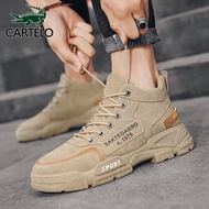 K-J Cartelo Crocodile（CARTELO）Men's Shoes Spring2023Fashion Casual Shoes Men's Martin Fashion Shoes Thick Bottom Work Sh
